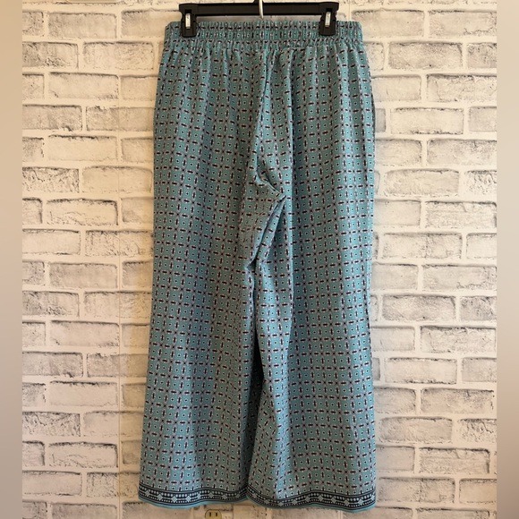 Women’s Max Studio two tone blue wide leg lightweight loose pants Large - Picture 2 of 5